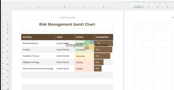 Risk Management Gantt Chart